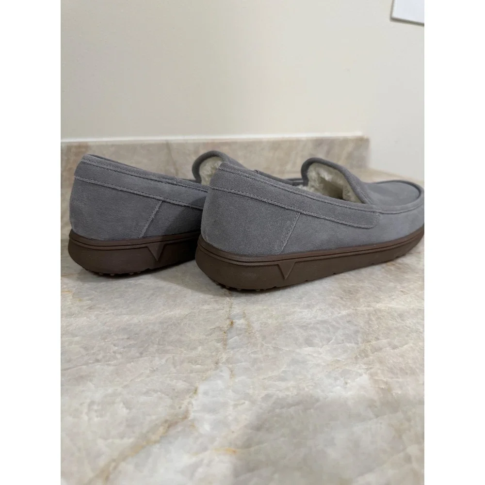 Vionic Gustavo Men's Charcoal Suede Slippers Loafers Size 10 NWOB